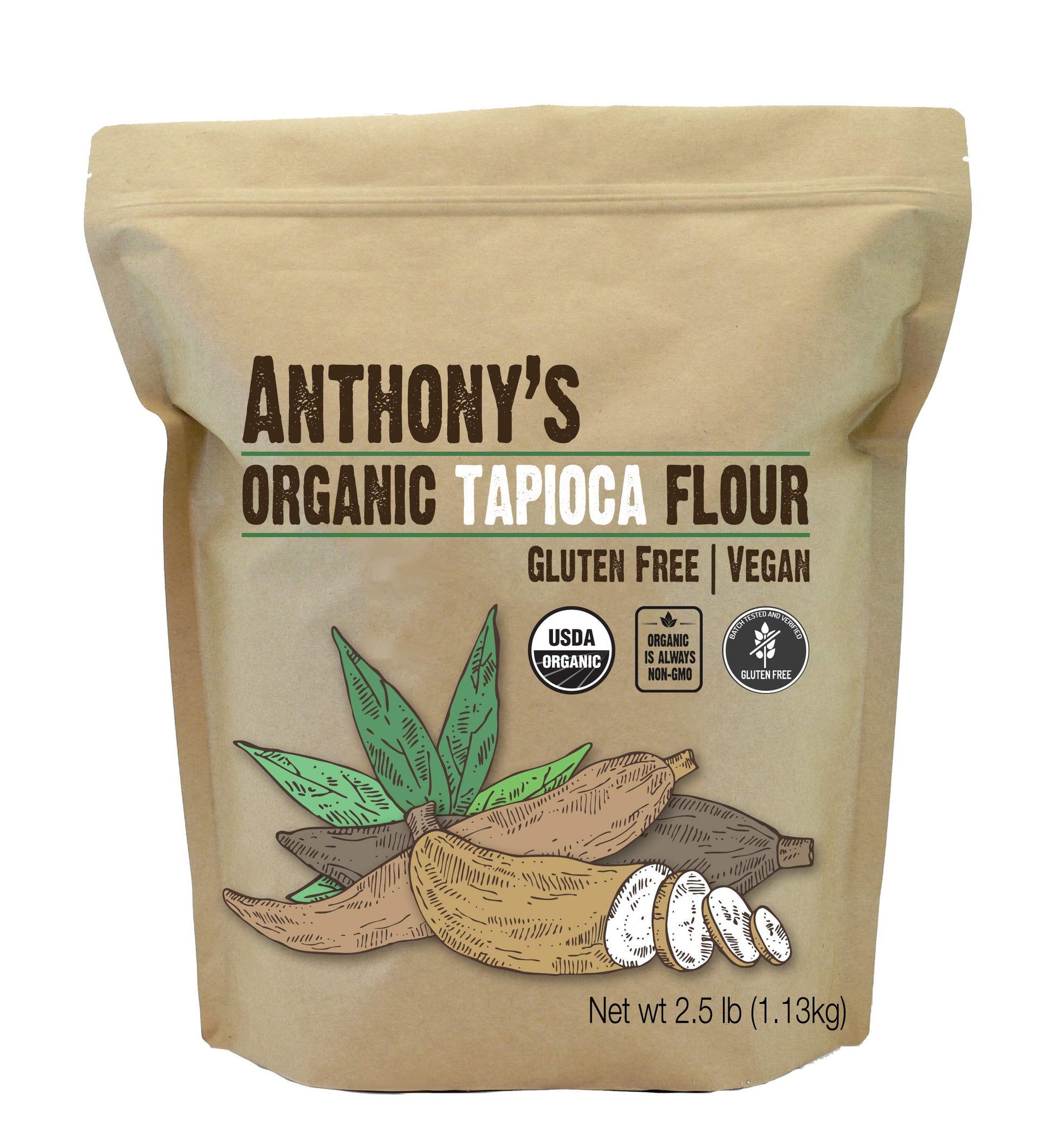 Anthony'S Organic Tapioca Flour Starch, 2.5 Lb, Gluten Free & Non Gmo