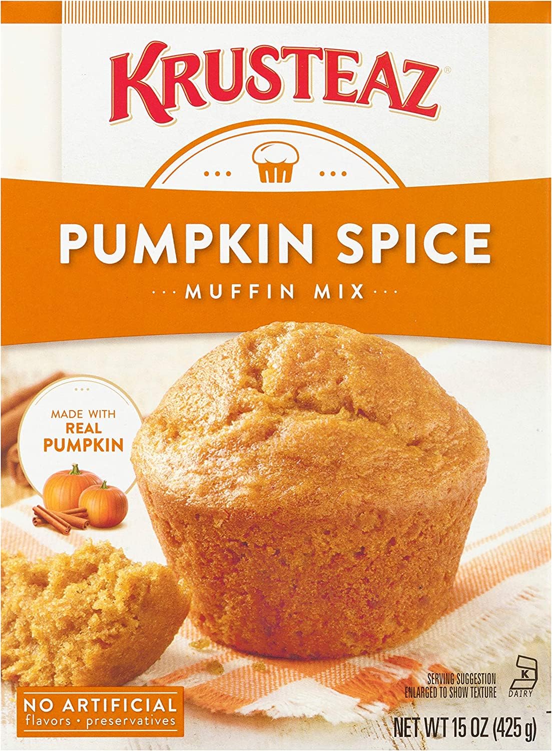 Krusteaz Pumpkin Spice Muffin Mix 15 Ounce (Pack of 6)