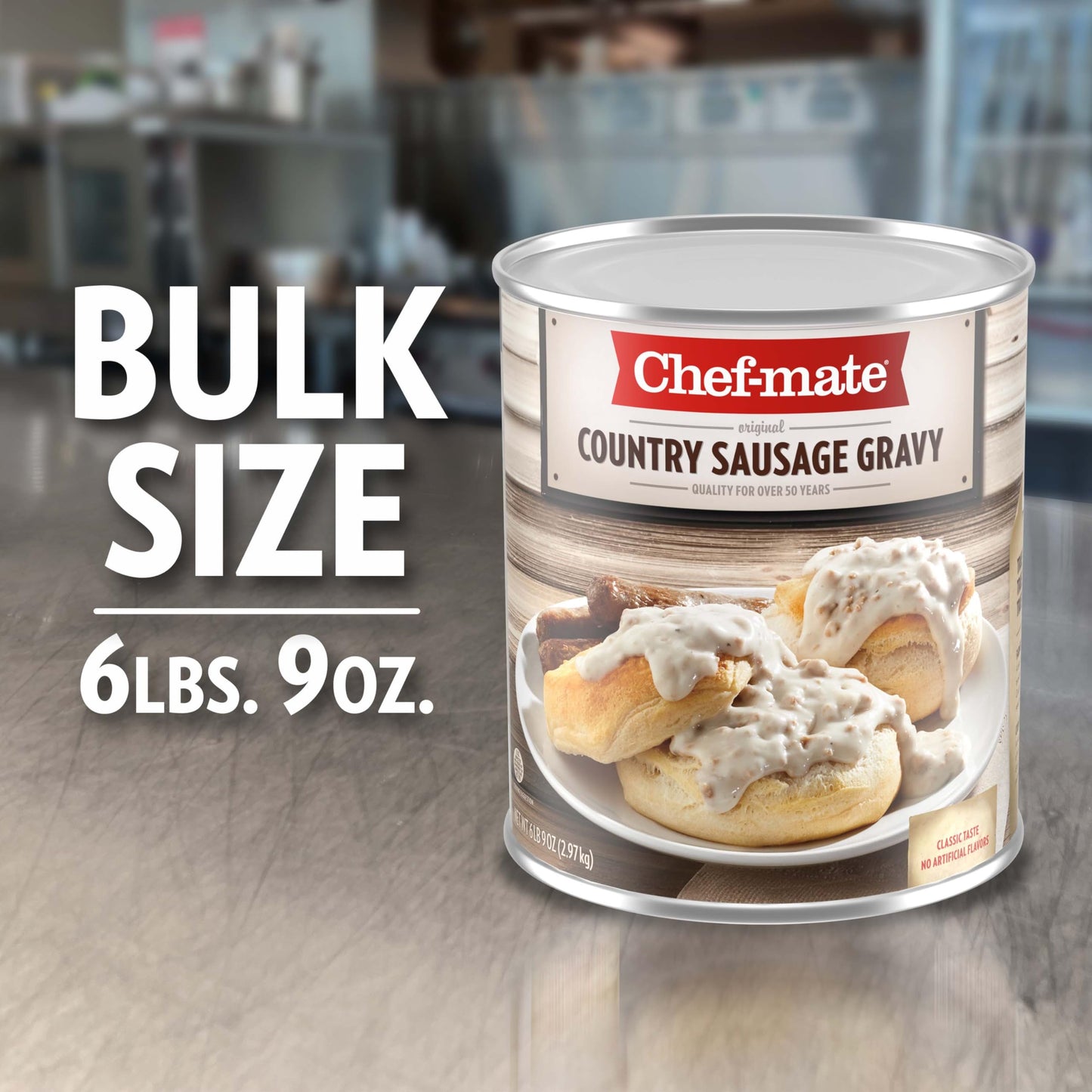 Chef-Mate Country Sausage Gravy, Breakfast Sausage, Biscuits And Gravy, Bulk #10 Can, 6 Lb 9 Oz (Pack Of 6)