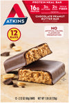 Atkins Chocolate Peanut Butter Protein Meal Bar, High Fiber, 16g Protein, 2g Sugar, 3g Net Carb, Meal Replacement, Low Carb, Ket
