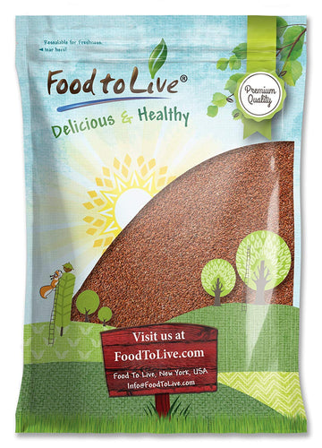 Food to Live Brown Flax Seeds, 8 Pounds Raw Whole Flaxseed, Kosher, Vegan, Bulk. High Dietary Fiber Food. Rich in Omega-3 Fats. 