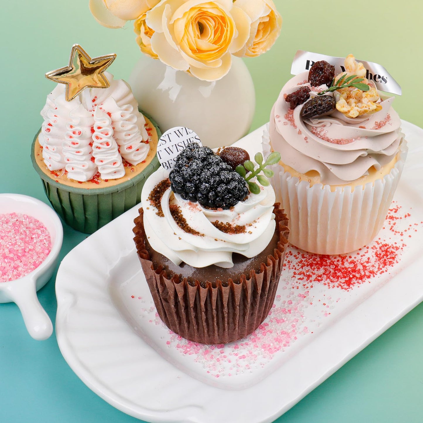 Red and White Sanding Sugar Sprinkles, 4.6 oz Edible Sparkling Sugar Crystals for Baking Topping, Cupcakes, Cookies, Ice Cream &