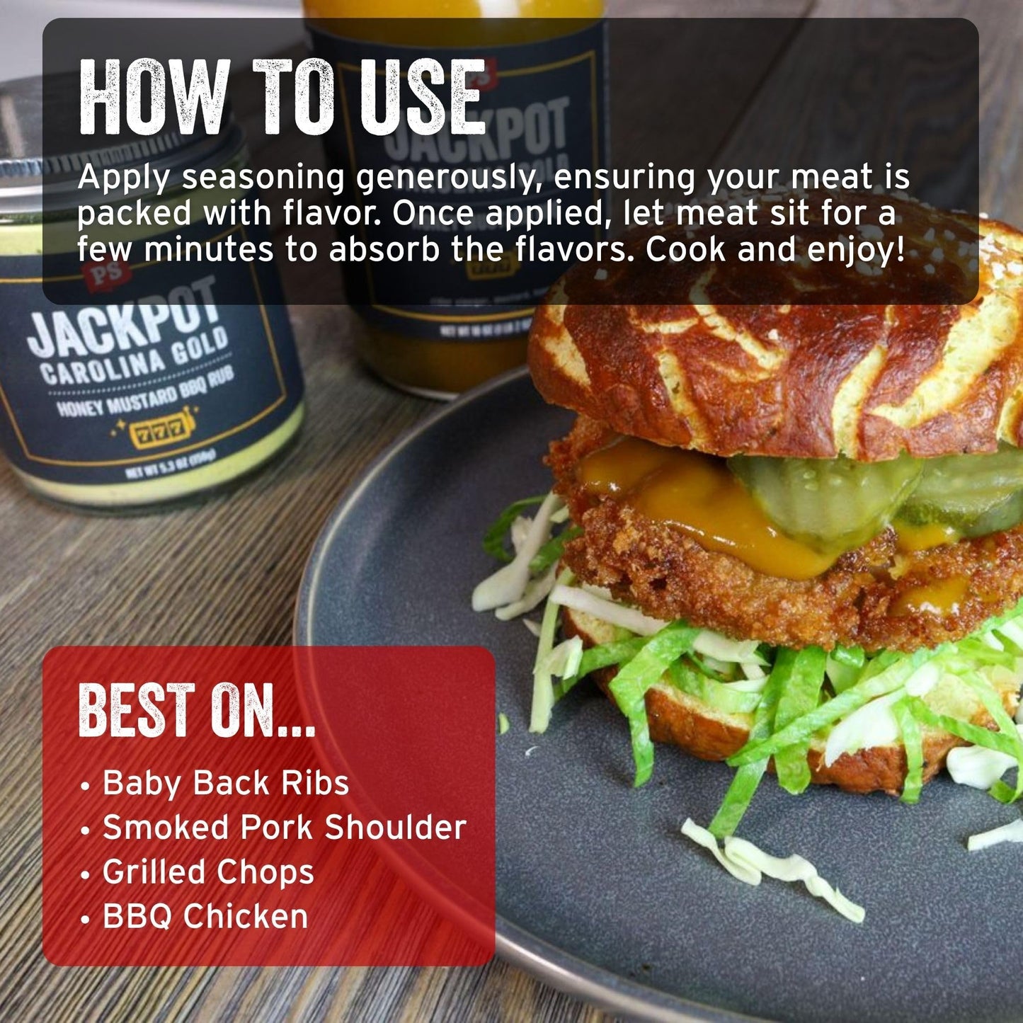 PS Seasoning  card-style Carolina Gold BBQ Rub - Sweet & Tangy Mustard Flavor, 5.4 oz Pack