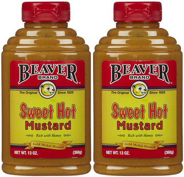 Beaver Brand Sweet Hot Mustard, 13 oz Squeezable Bottles, 2 pk