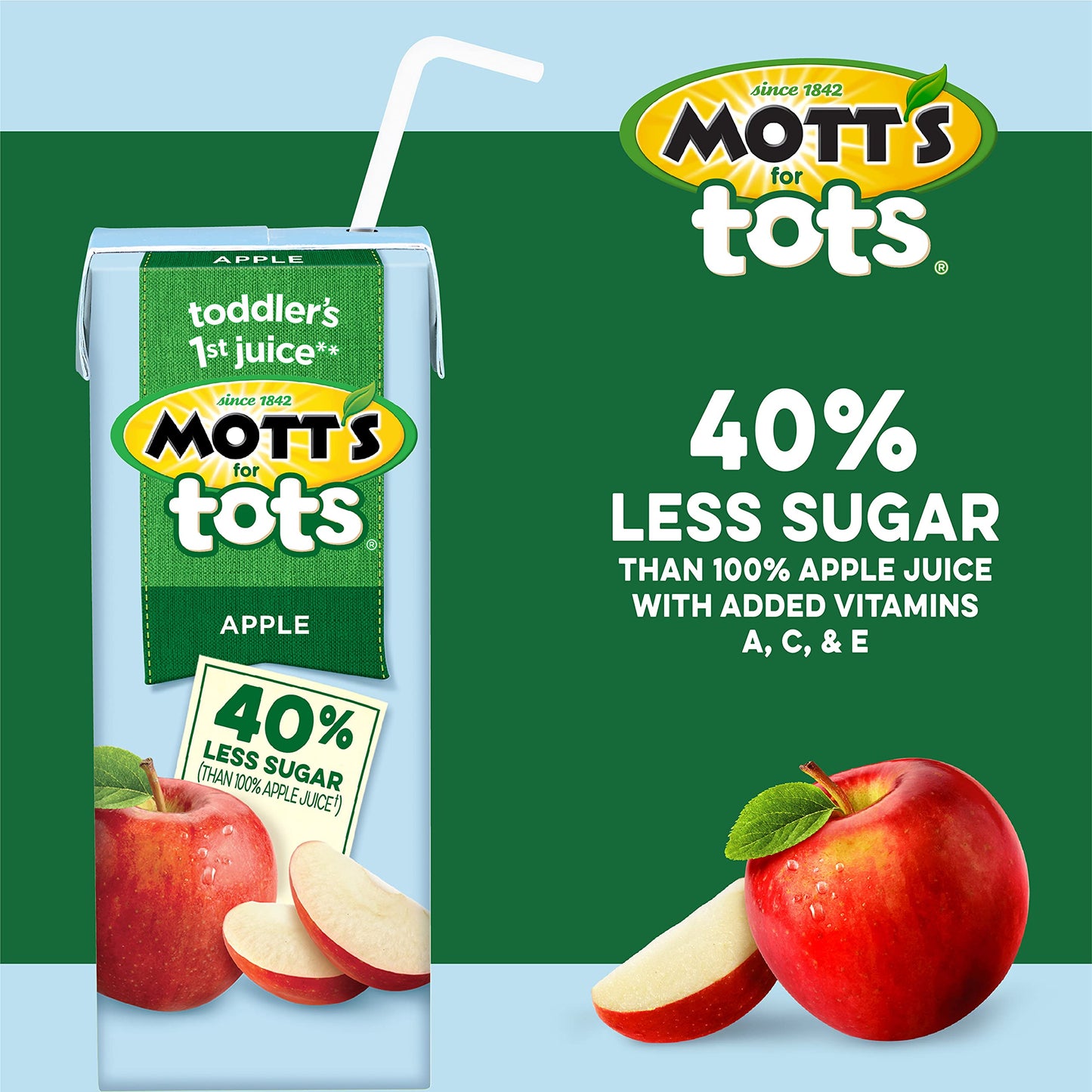 Motts for Tots Apple Juice, 6.75 fl oz Boxes, 8 Pack, Kid-Friendly Drink