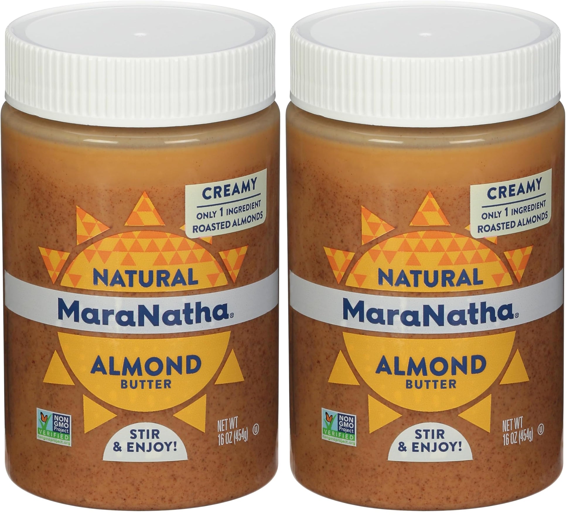 MaraNatha Natural Creamy Roasted Almond Butter, 16 Ounce Jar (Pack of 2)