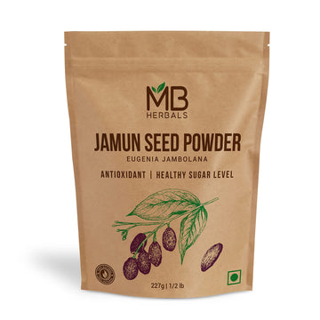 Mb Herbals Jamun Seed Powder 227G (8 Oz) | Eugenia Jambolana | Java Plum Sd. | 75 Days Supply