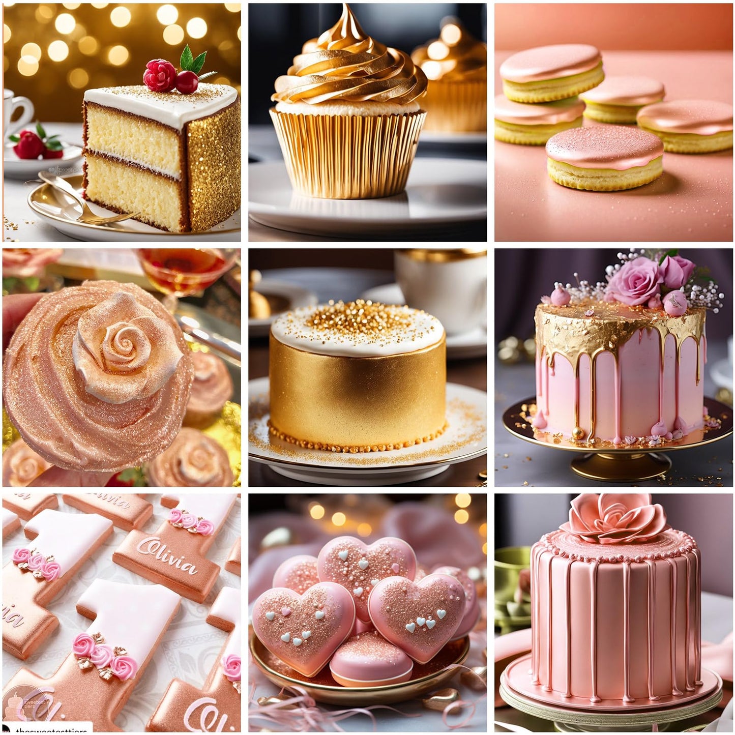 Luster Dust Edible Set - 2 Colors Food Grade Cake Dust Shimmer Powdered, Cherrysea Powder Food Coloring for Cocktails, Cookie De