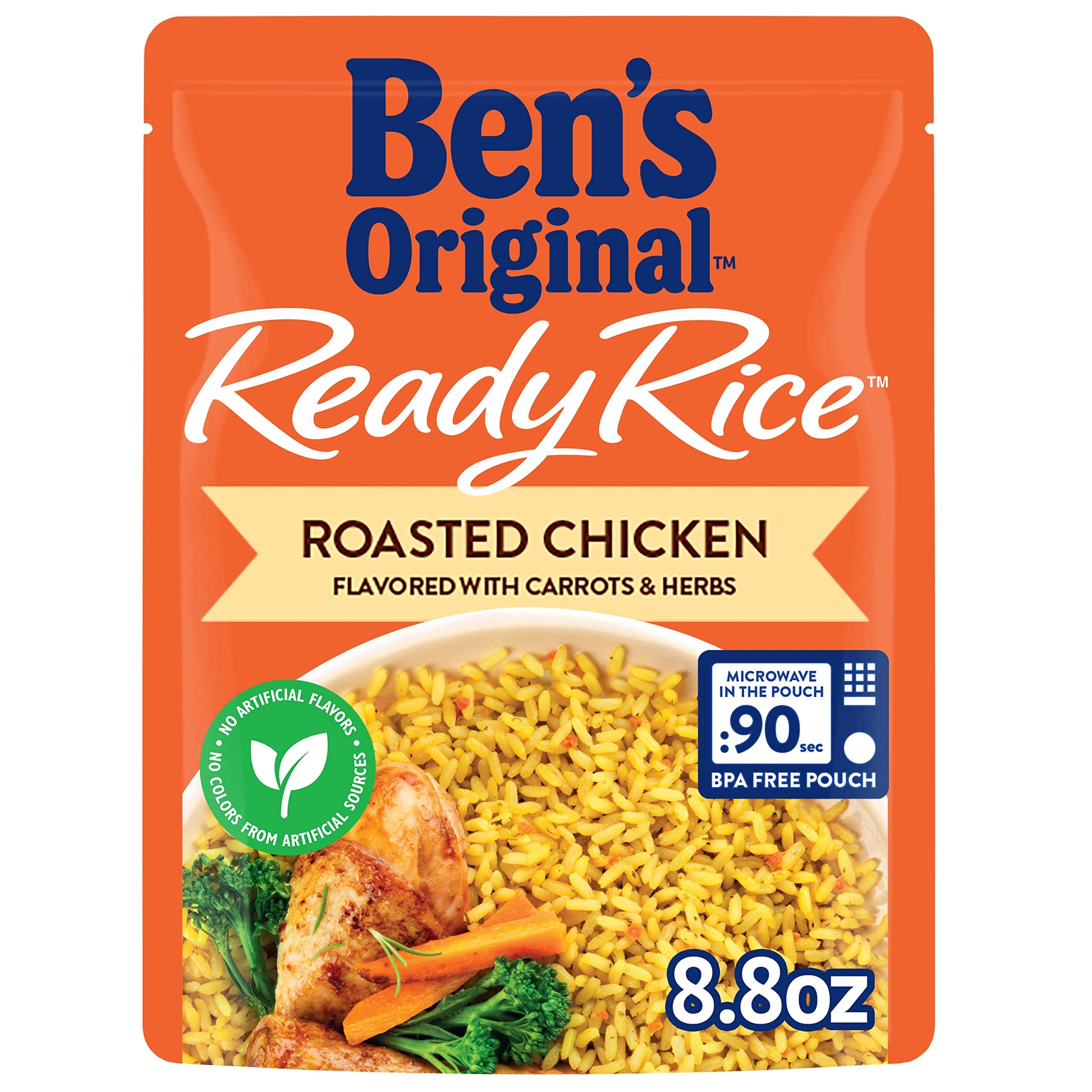 BENS ORIGINAL Ready Rice Roasted Chicken Flavored Rice, Easy Dinner Side, 8.8 oz Pouch