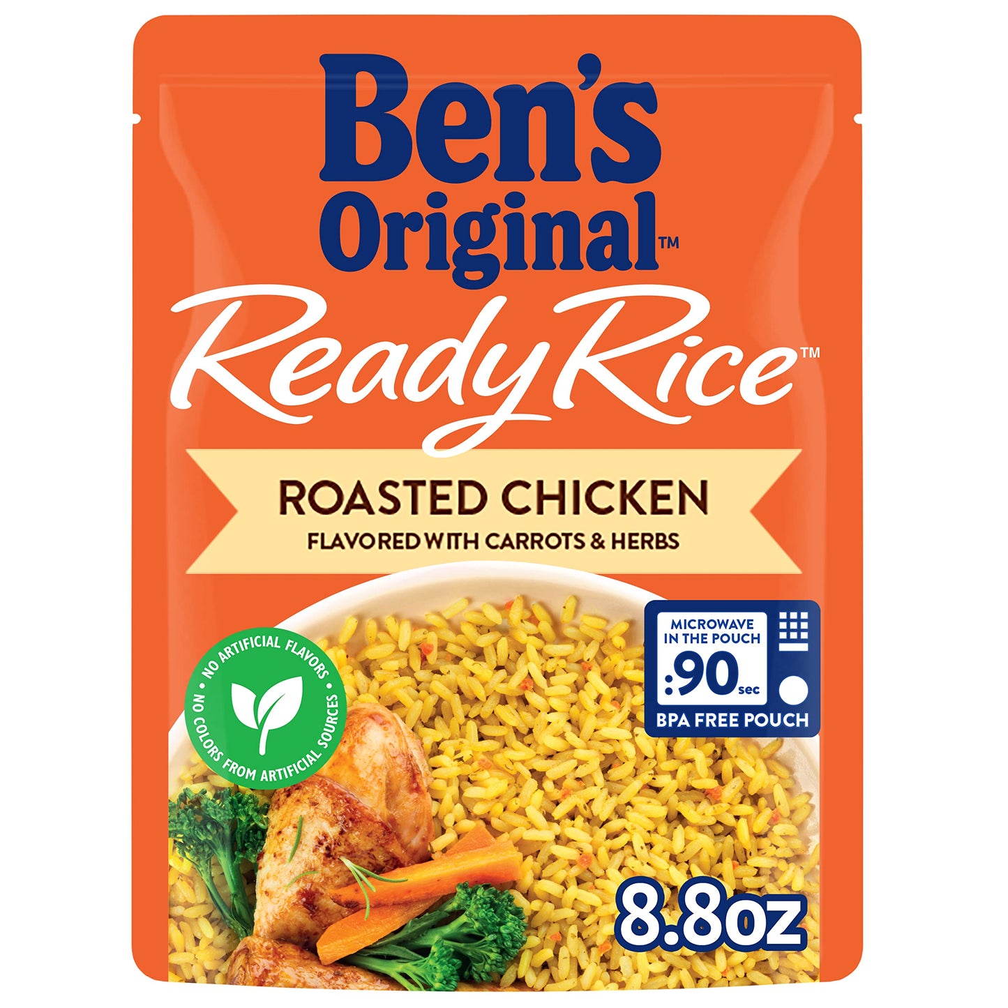 Ben'S Original Ready Rice Roasted Chicken Flavored Rice, Easy Dinner Side, 8.8 Oz Pouch (Pack Of 6)