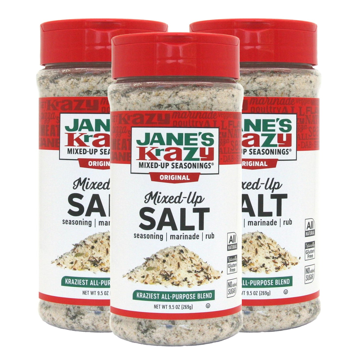 Jane'S Krazy Mixed-Up Original Salt Blend 9.5 Oz (Pack Of 3)