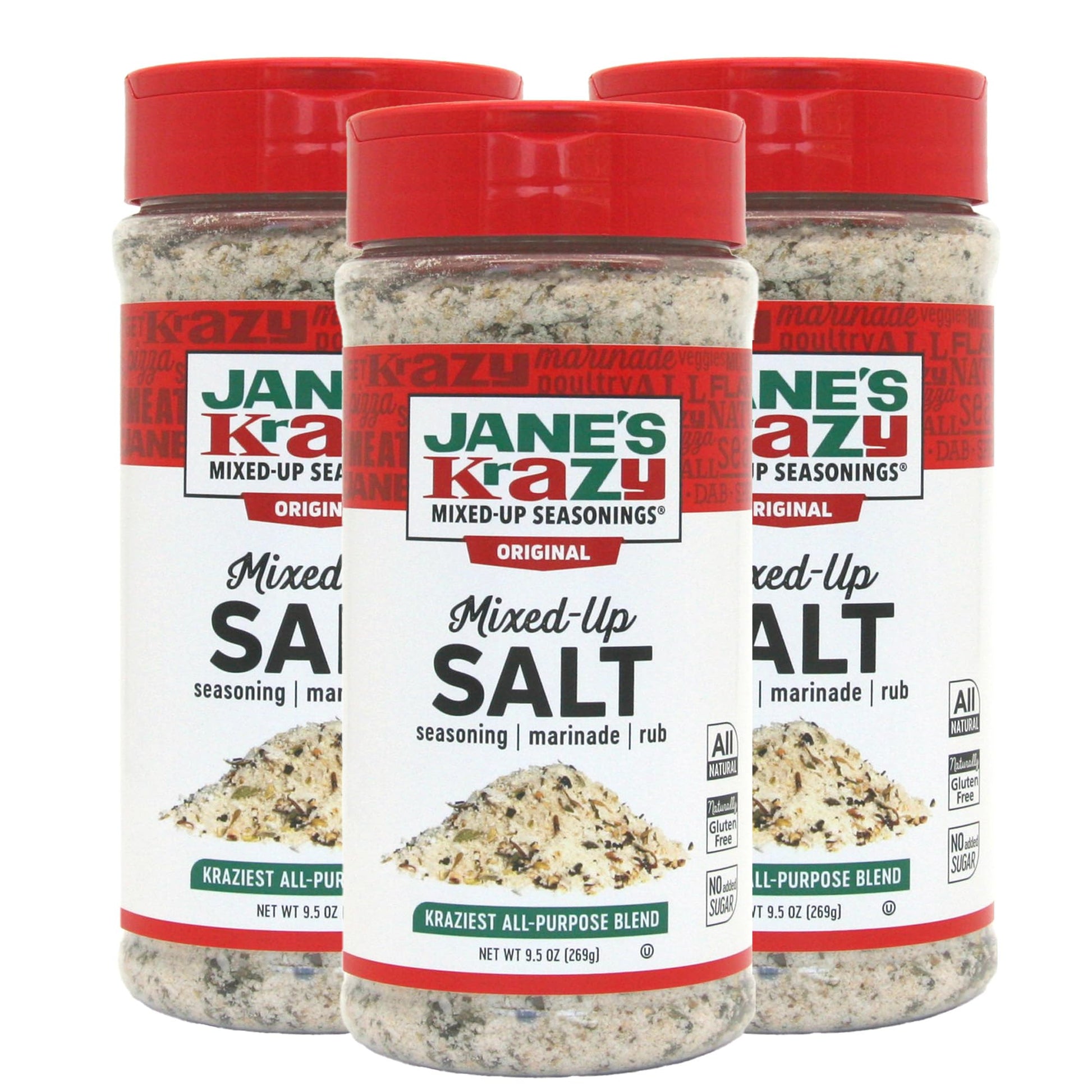 Jane'S Krazy Mixed-Up Original Salt Blend 9.5 Oz (Pack Of 3)
