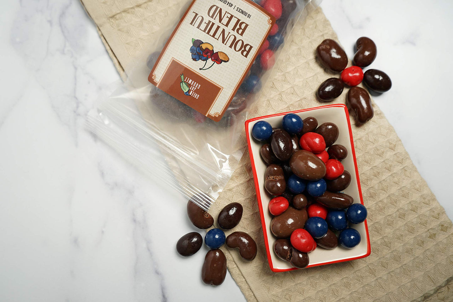 Green Jay Gourmet Chocolate Fruit & Nut Mix - Handmade & Fresh Milk Chocolate Covered Nuts, Cherries, And Blueberries - Great Gi