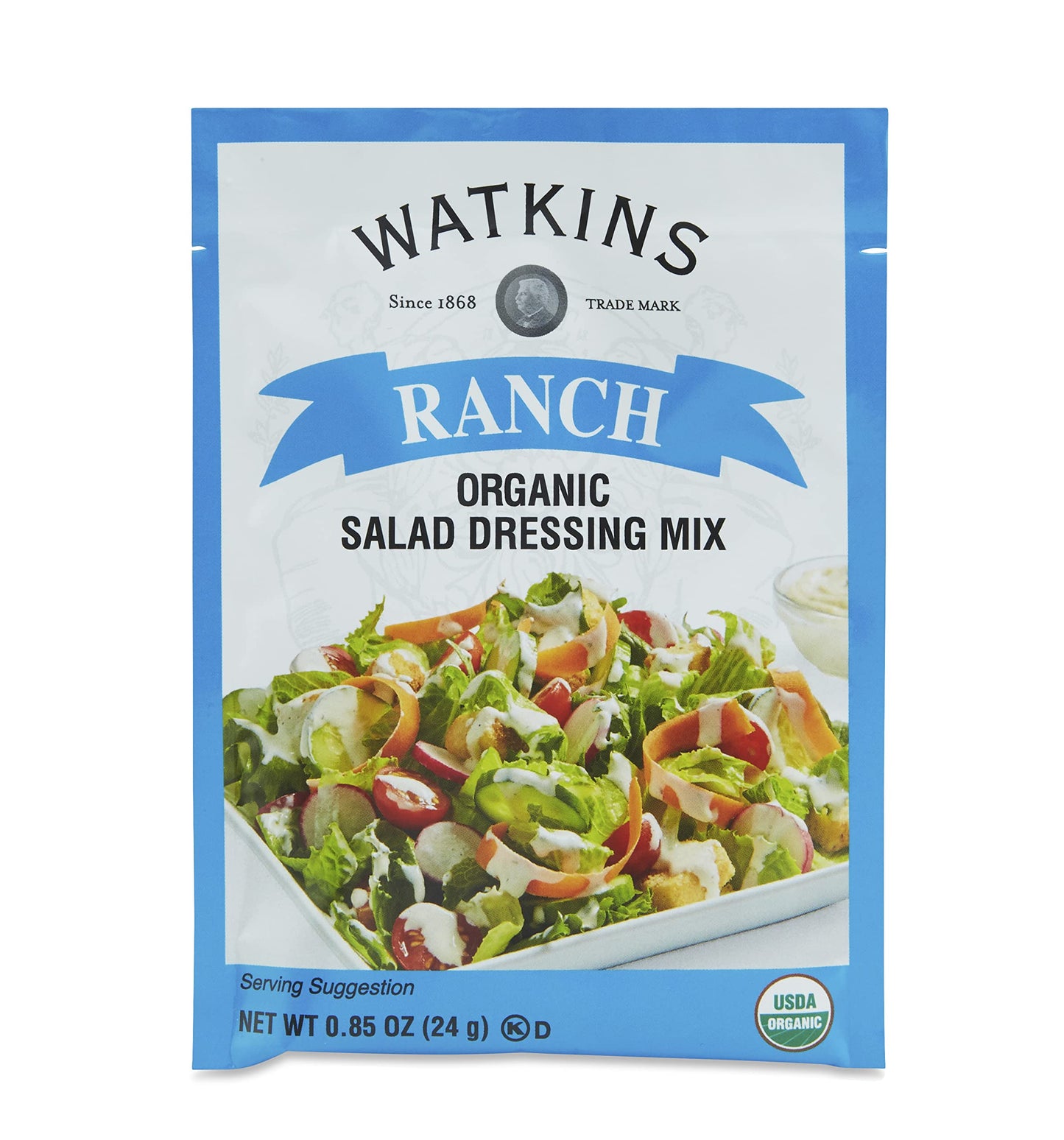 Watkins Organic Ranch Salad Dressing Mix, 0.85 oz. Packets, 12-Pack