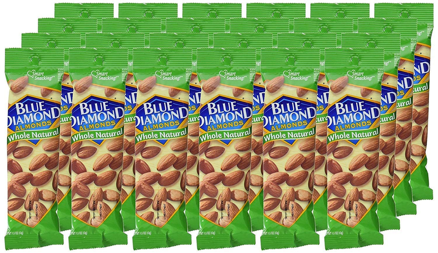 Blue Diamond Almonds, Whole Natural Raw Almonds, 1.5 Ounce (Pack of 24)