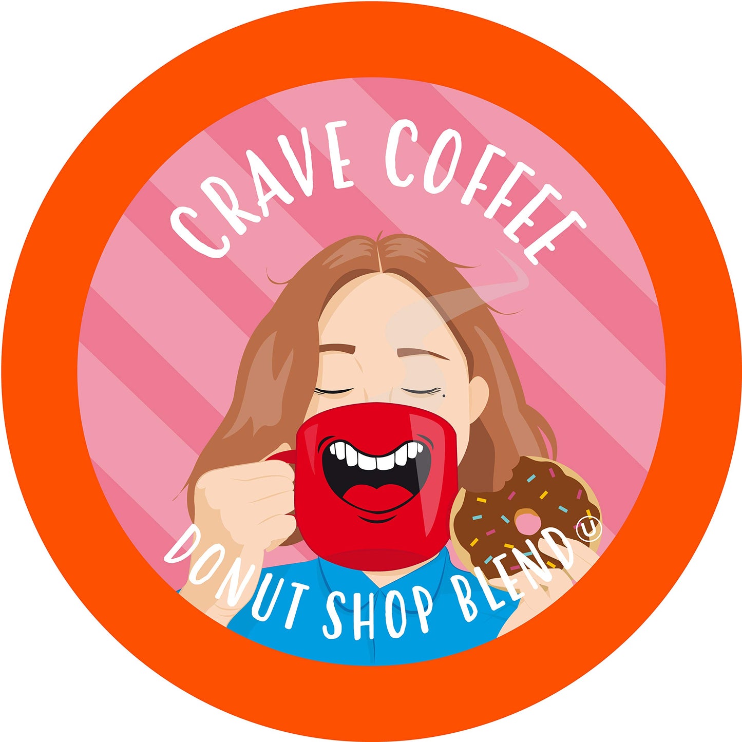 Crave Beverages Donut Shop Medium Roast Coffee Pods for Keurig, 100 Count