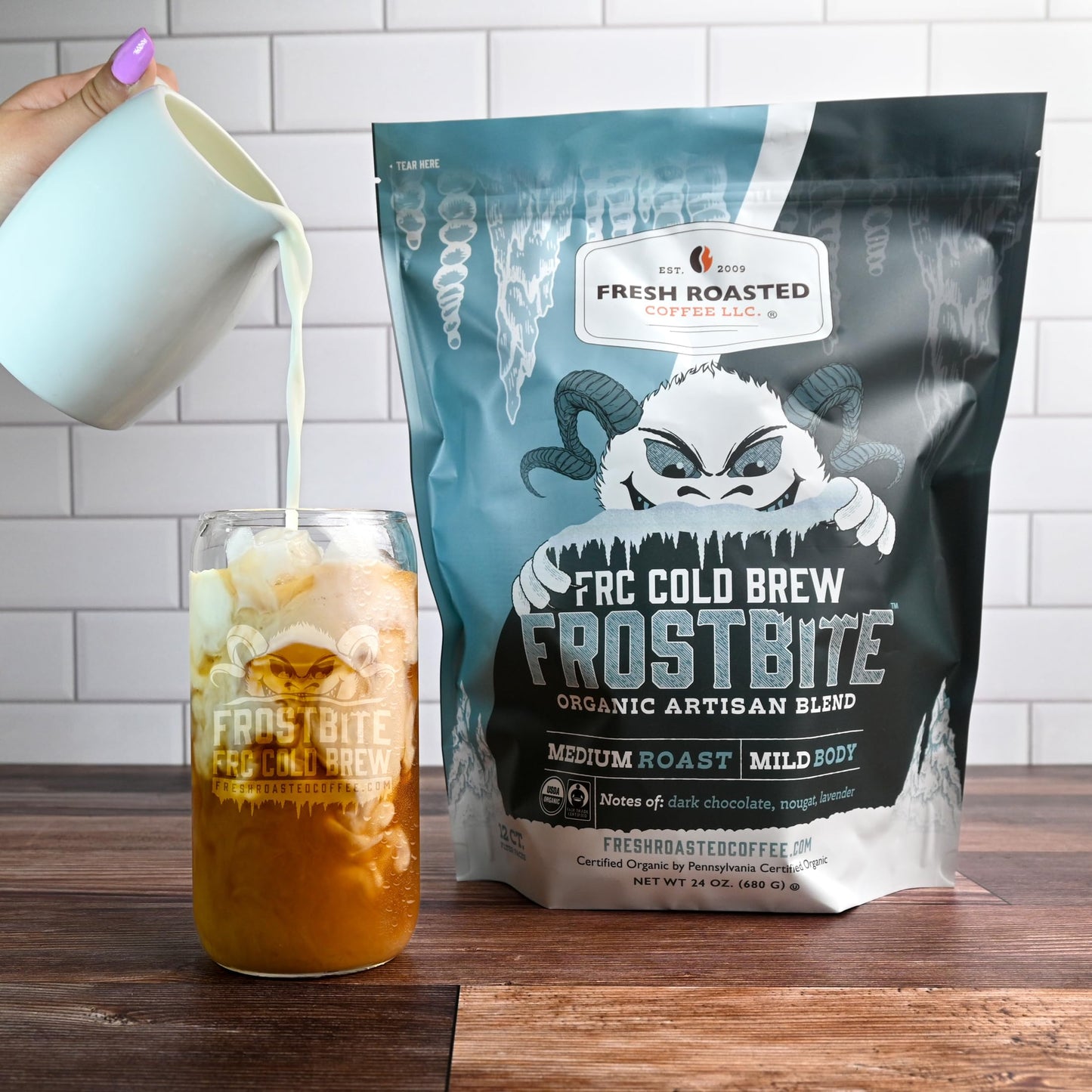 Fresh Roasted Coffee, Organic Frostbite Cold Brew Coffee In Filter Packs, Mold & Mycotoxin Tested Medium Roast, 12 Count, 24 Oz