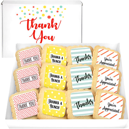 Thank You Gift Basket Decorated Cookies for Men Women Nurses Employees Co workers Teacher | Individually Wrapped | 12 Pack | App
