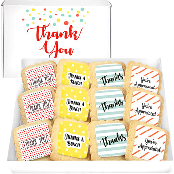 Thank You Gift Basket Decorated Cookies for Men Women Nurses Employees Co workers Teacher | Individually Wrapped | 12 Pack | App