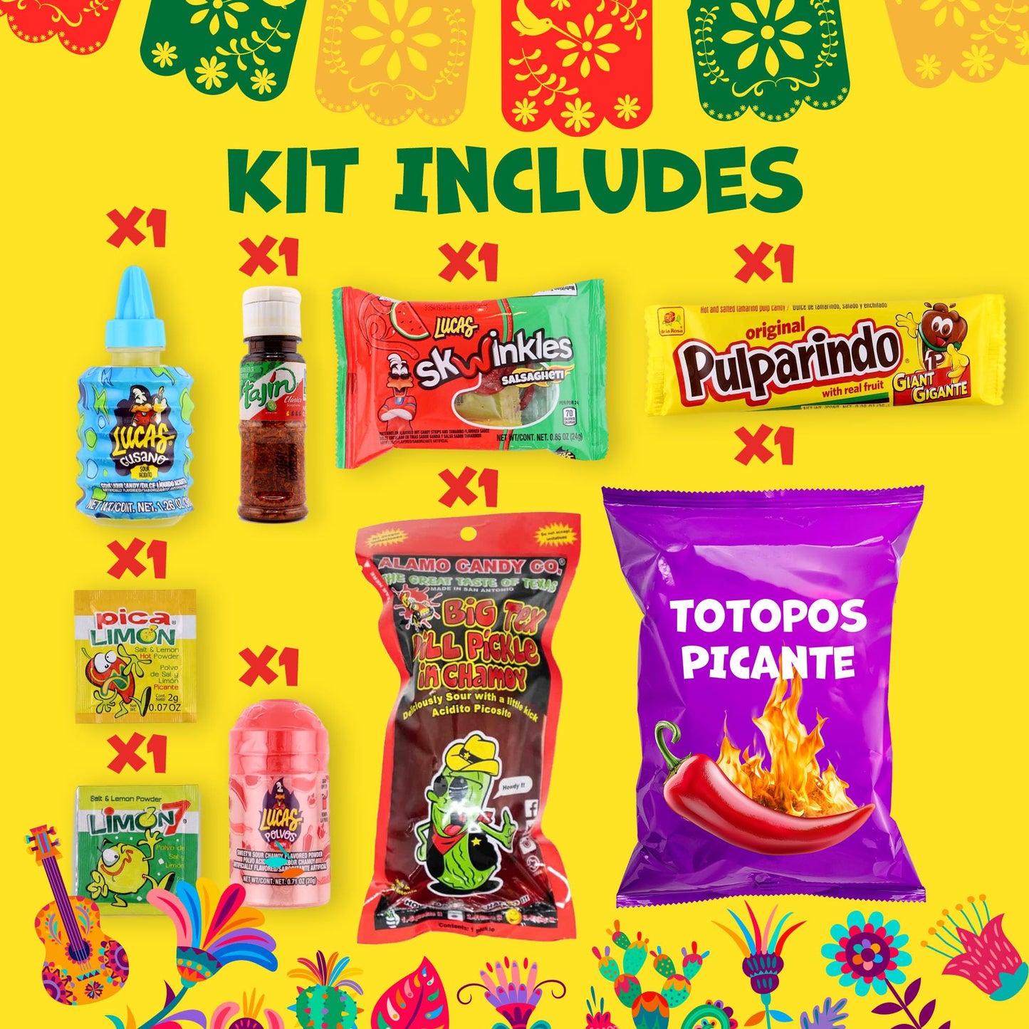 Chamoy Pickle Kits By Happy Packs | Pepinillos Con Chamoy | Includes 1 Chamoy Pickle | Mexican Candy Variety Pack | Unique Food