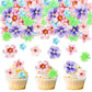 Keaziu 40 Pack Edible Flower Cupcake Toppers Edible Wafar Paper Spring Bridal Engagement Baby Shower Birthday Party Drink Topper