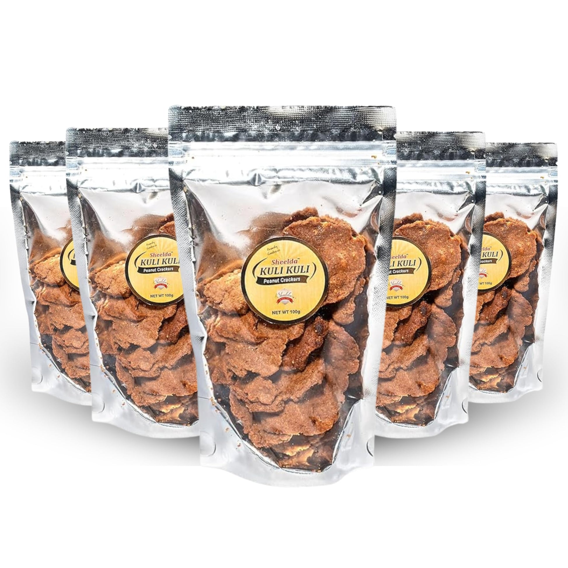 Sheelda Kulikuli Spicy Crunchy Nigerian Peanut Crackers (Pack of 5) Authentic African Kulikuli Snack, High-Protein Peanut Chips,