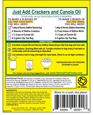 Savory Saltine Seasoning, 1.4 Ounce, Garden Dill, 1 Pack