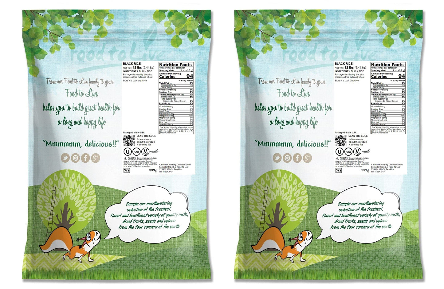 Food To Live Black Rice, 24 Pounds Medium-Grain Rice, Kosher, Vegan, Bulk. Nutty, And Sweet Flavor. Rich In Antioxidants And Die