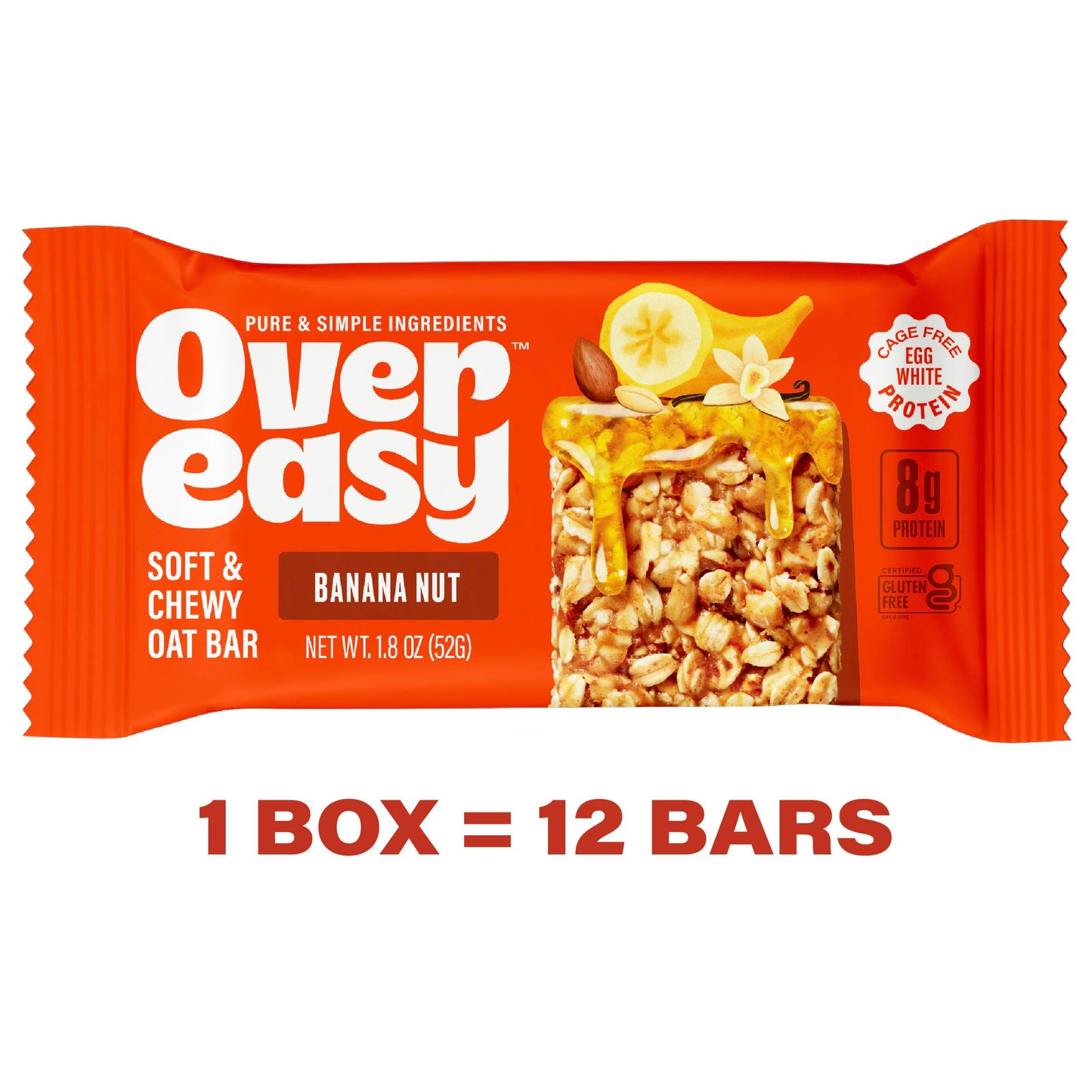 Over Easy Soft and Chewy Granola Breakfast Bars - Granola and Protein Bars - Energy Snack Bars - Clean, Gluten Free, Dairy Free,