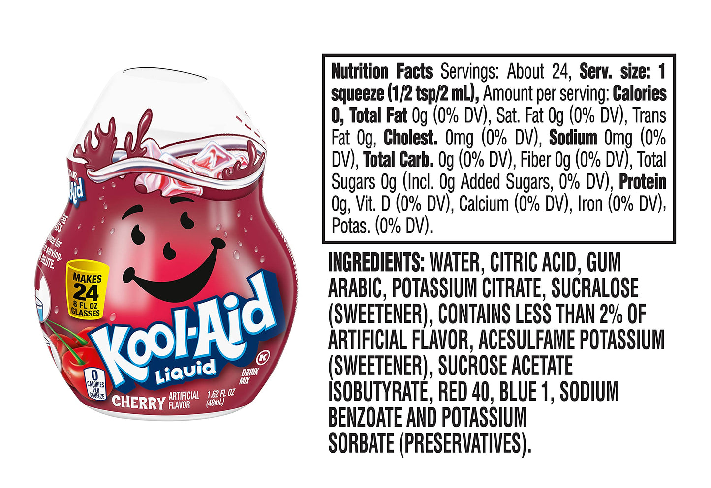 Kool-Aid Liquid Drink Mix Variety Pack, 1 Watermelon, 1 Blue Raspberry, 1 Strawberry, 1 Grape, 1 Cherry, 1 Tropical Punch, 6 CT