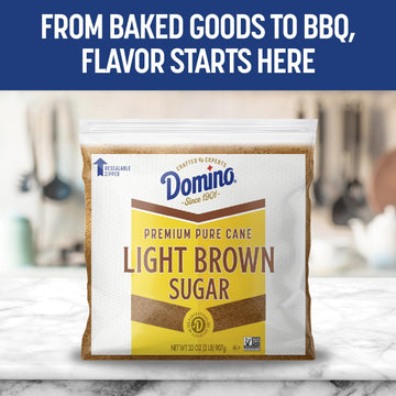 Domino Light Brown Sugar, 2 lb Zipper Bag Domino Brown Sugar (Pack of 2)