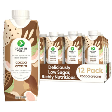 Greater Than Lactation dietary product Support  Coconut Water  Vitamins & Electrolyte Drink for Breastfeeding & Immune Support  Lactation Cookies Alt  Gluten Free  Low Sugar  12 Pack  Chocolate Cocoa Cream