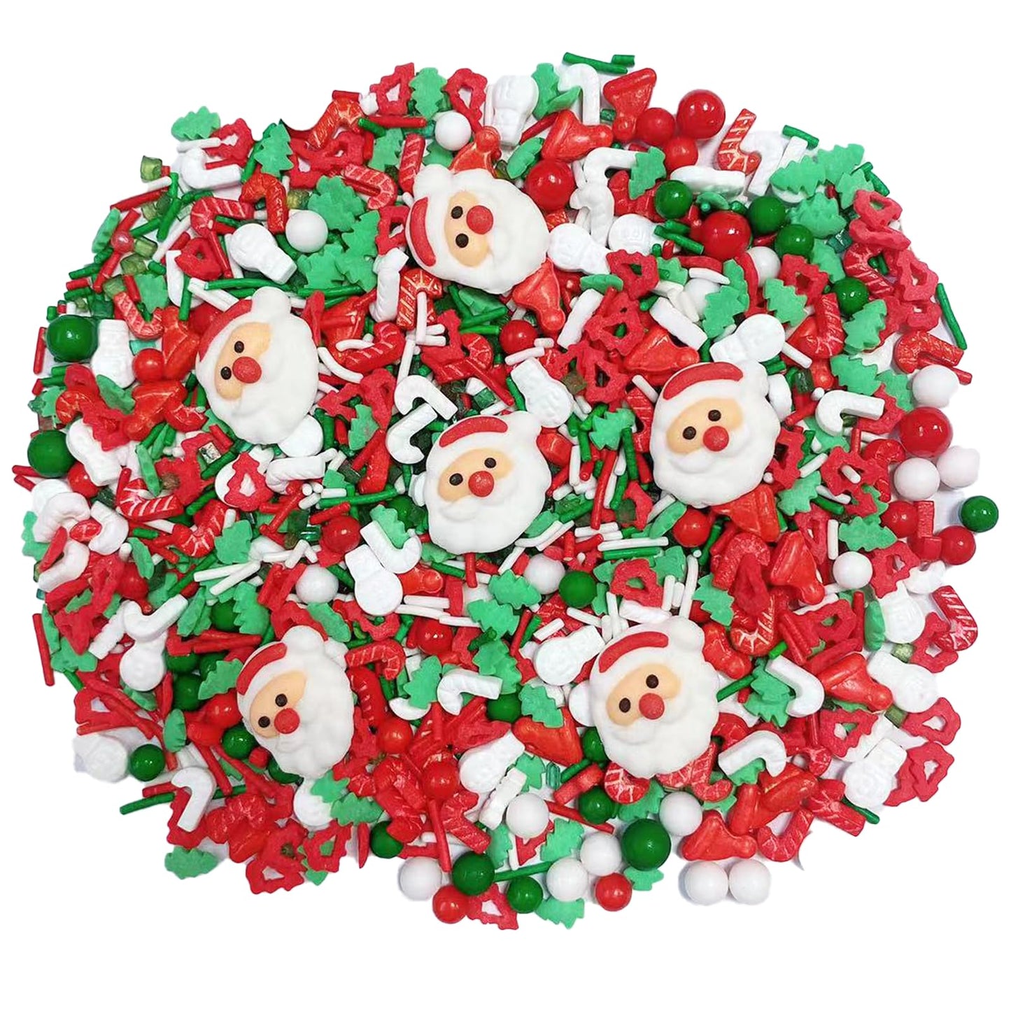 Sentovac Christmas Santa Claus Tree Sprinkle Red Green Mix Sprinkles Edible for Cake Decorating Cookie Cupcake Topper Baking Dec