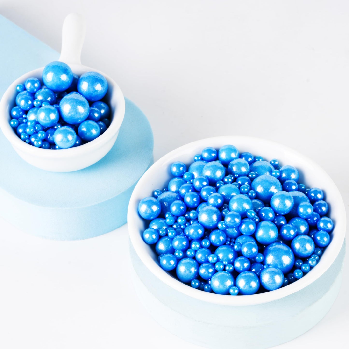 Kasvan Royal Blue Pearl Sugar Sprinkles - Edible Candy Pearls 130G/4.58 Oz, Mix Size, Baking Cake Decorations, Ice Cream Topping