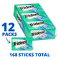 Trident Sugar-Free Chewing Gum, Minty Sweet Twist, 14 Pieces per Pack, 12 Packs, Total 168 Pieces