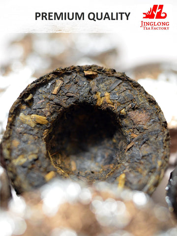 Jinglong Tea Factory - Puerh Tea Mini Tea Cakes (25 Pcs) Ripe Mini Tuocha (4.4 Ounce)