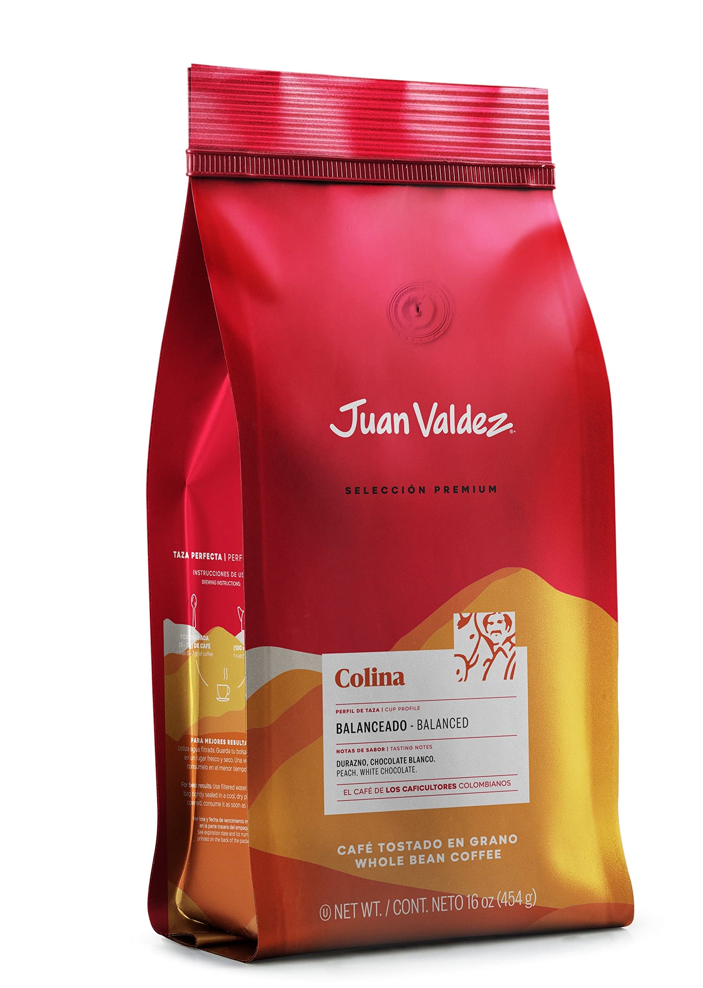 Juan Valdez Whole Bean Coffee, Balanced Roast, 16 OZ, Premium Colombian Coffee, Model S-PL-4552