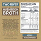 Two River Lions Mane Mushroom Broth made with organic Lions Mane and Shiitake Mushrooms, vegan plus adaptogens, perfect for si