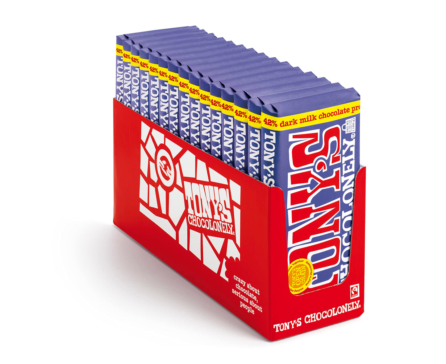 Tonys Chocolonely Bar Choc Drk Mlk Prtzl Tf (Pack Of 15)