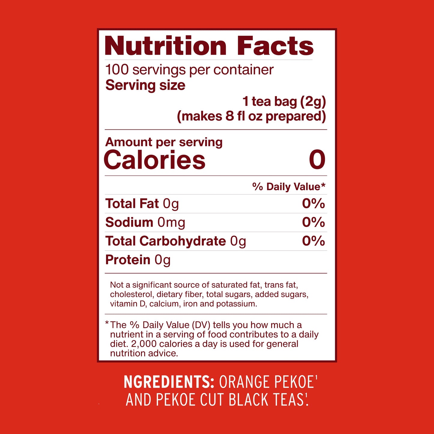 Luzianne Unsweetened Iced Tea Bags, Family Size, 100ct Box (Pack of 4)