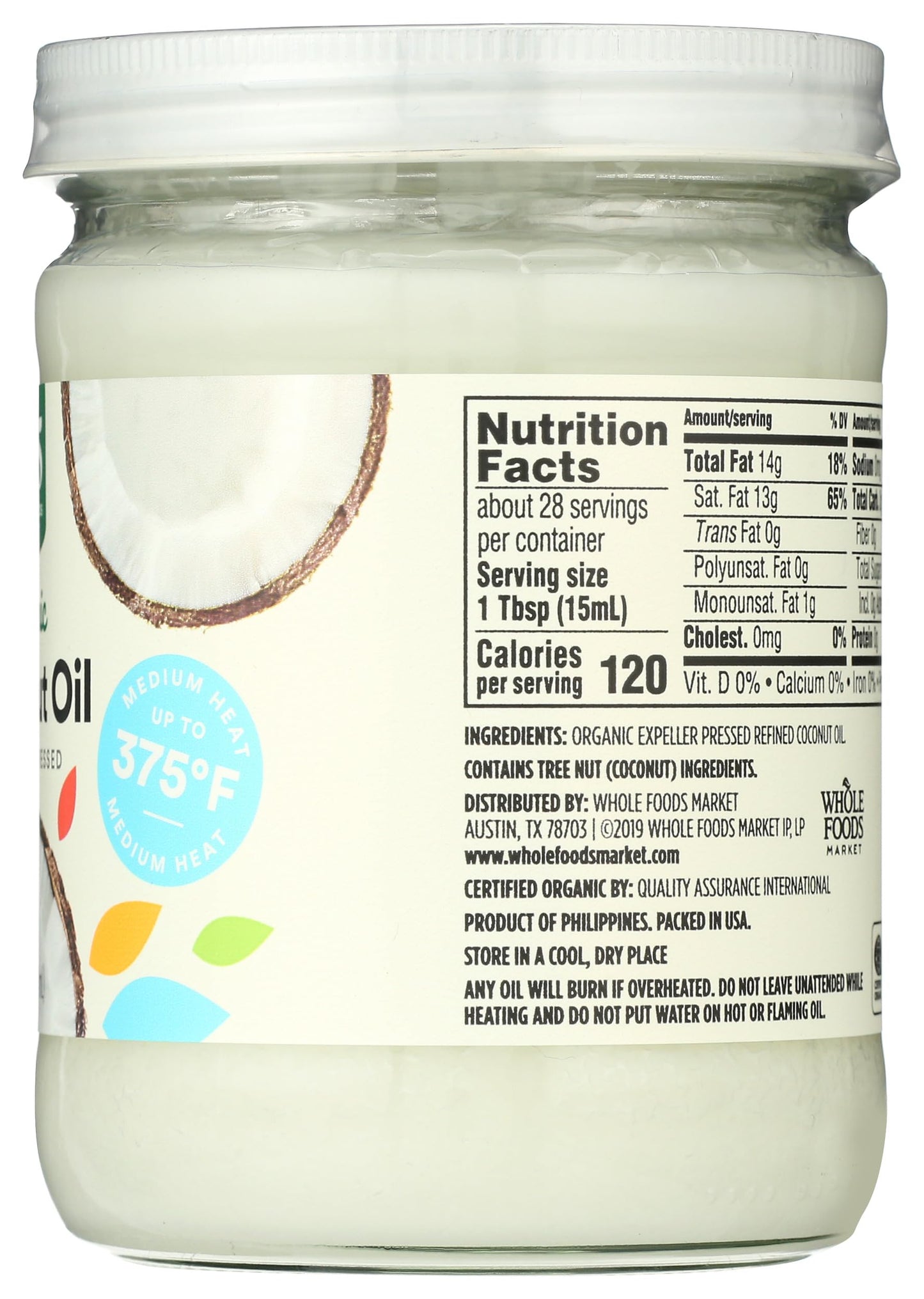 365 by Whole Foods Market, Organic Refined Coconut Oil, 14 Fl Oz