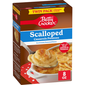 Betty Crocker Scalloped Casserole Potatoes, Made with Real Cheese, Twin Pack, 8 oz Box