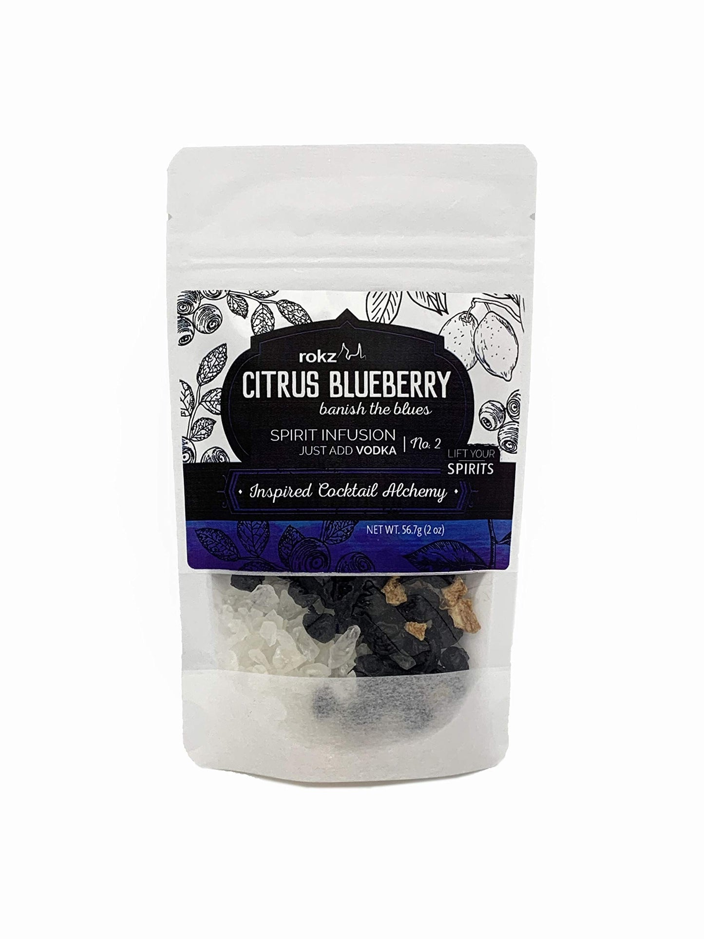 Rokz Citrus Blueberry Spirit Infusion Blend for Cocktails, 2 Ounce, Pack of 1