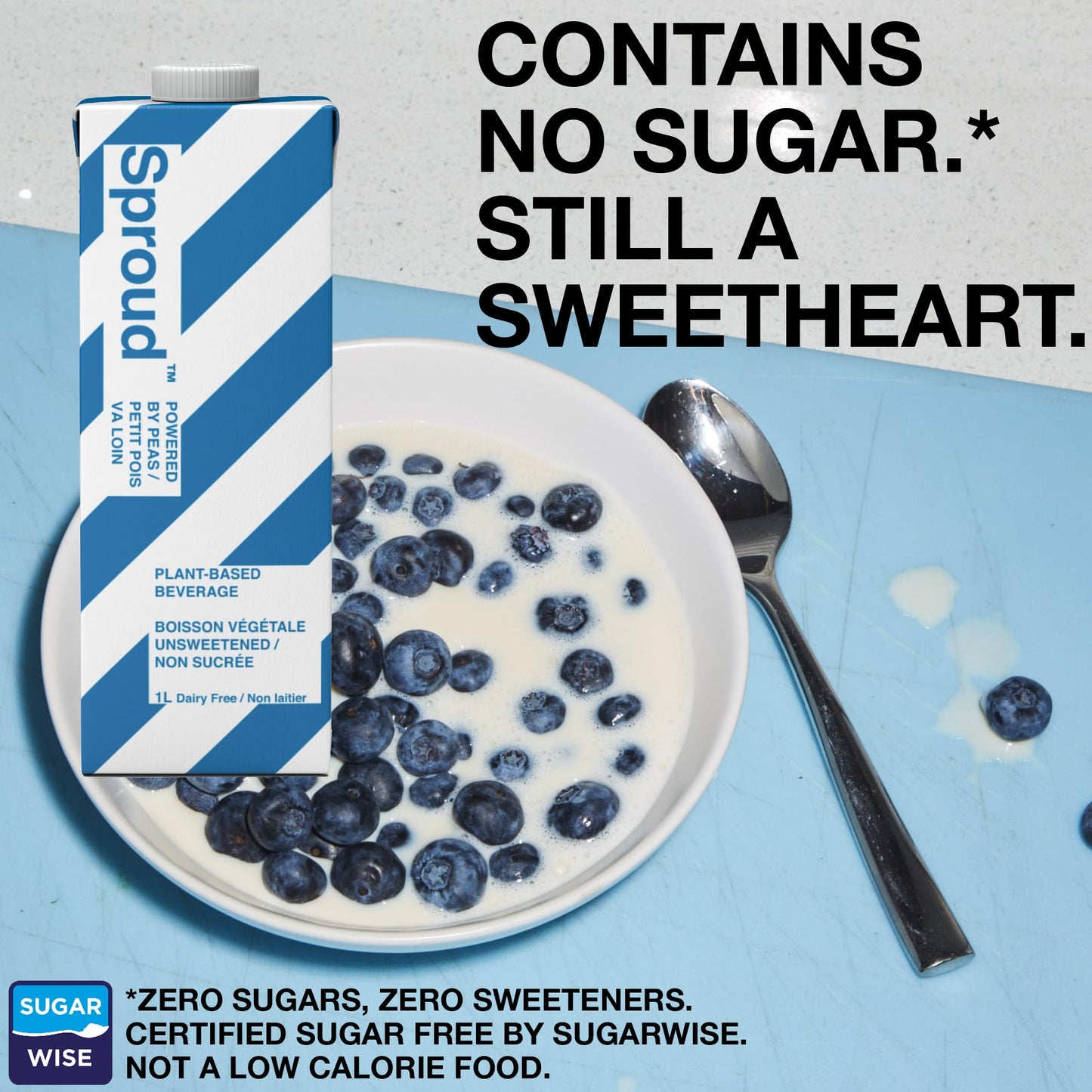 SPROUD Dairy Free Milk UNSWEETENED Flavor, Vegan Milk with Plant-Based Pea Protein, Shelf Stable Non-GMO, 1 Liter (Pack of 6)