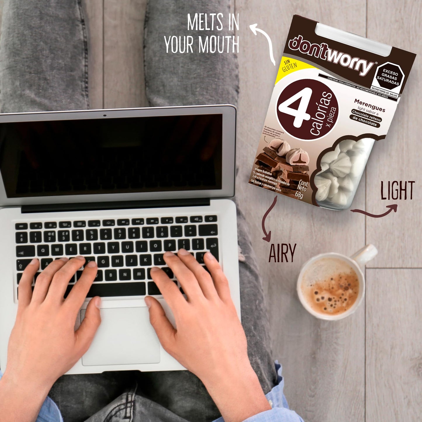 Don'T Worry Low Calorie Meringue Cookies - 4 Pack - Hazelnut, Mint & Chocolate | Chocolate Filled Center |Only 4 Calories Per Pi