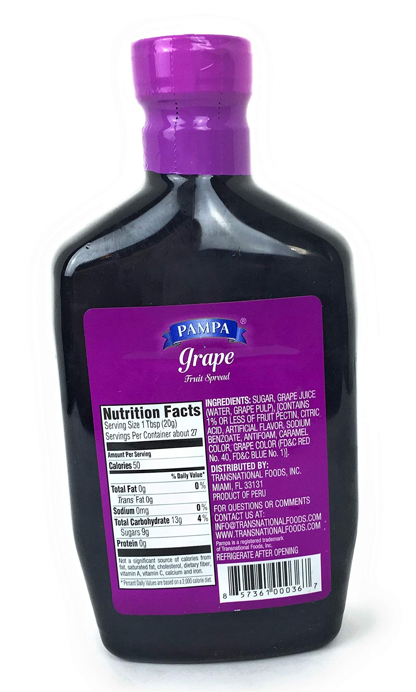 Pampa Fruit Spread Grape Jelly 19 Oz Package + Strawberry Jelly 19 Oz Package Variety Pack Bundle