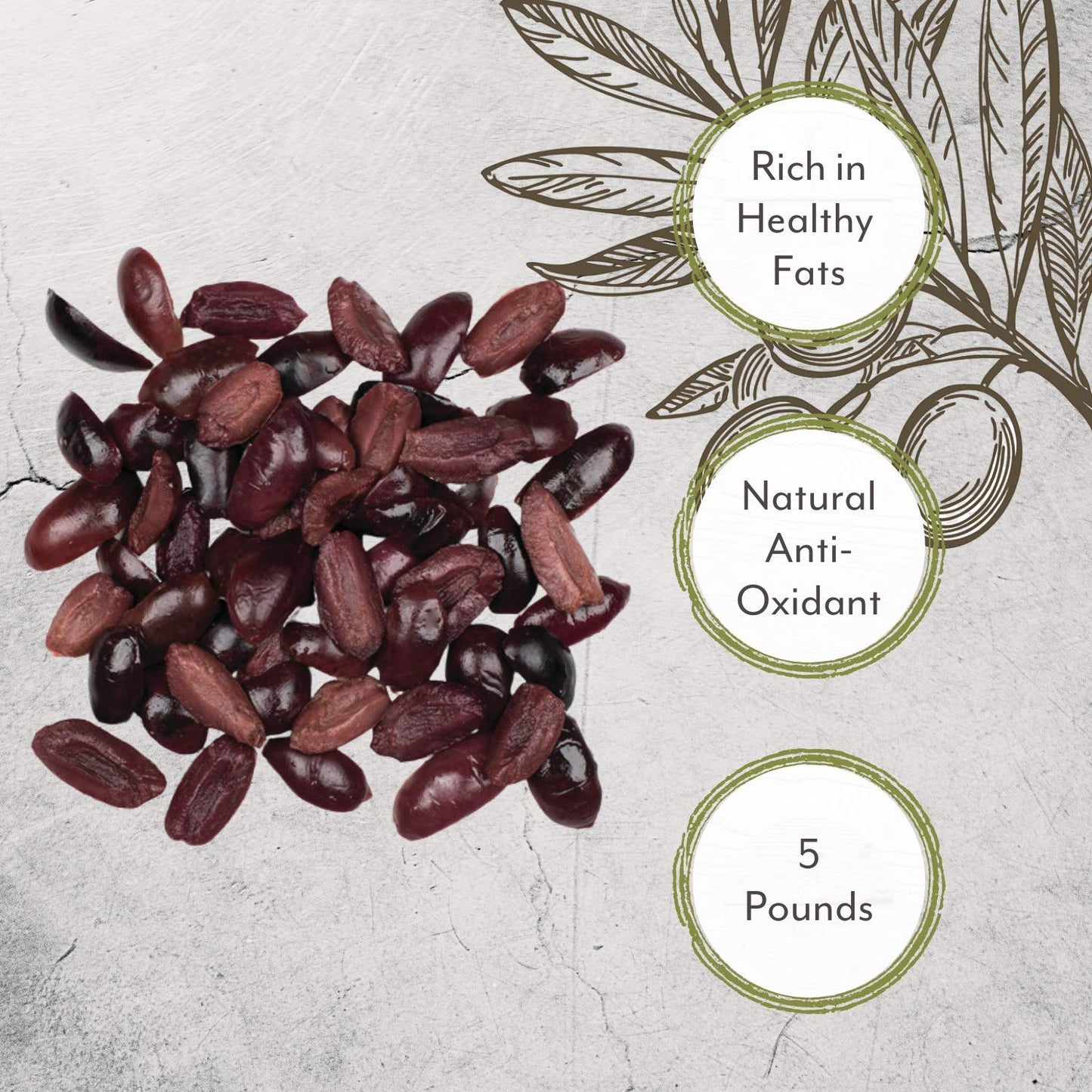 Roland Foods Kalamata Olive Wedges From Greece, Specialty Imported Food, 5 Pound, Pack of 1