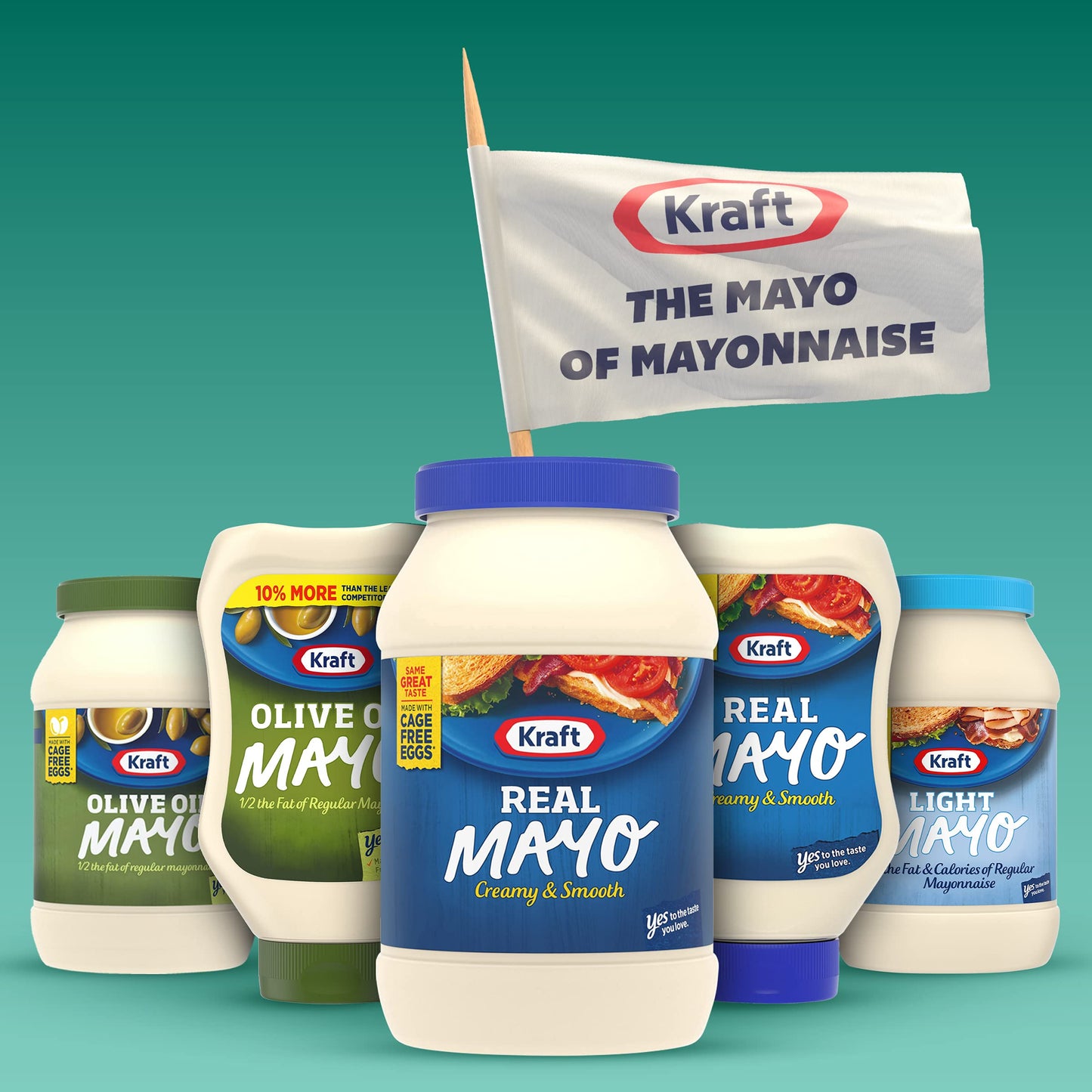 Kraft Real Mayo Creamy & Smooth Mayonnaise - Classic Spreadable Condiment For Sandwiches, Salads And Dips, Made With Cage-Free E