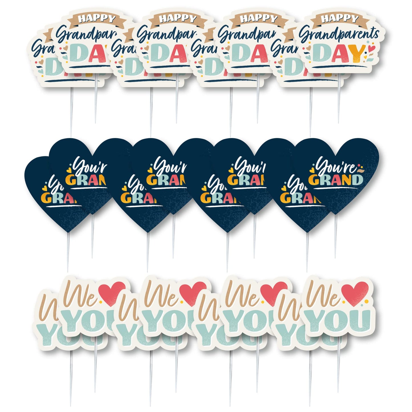 Big Dot of Happiness Dessert Cupcake Toppers, Set of 24, 3.5 inches, Multicolored, Model BD7827dt
