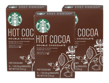 Starbucks Hot Cocoa Mix, Double Chocolate, 8 Count (Pack Of 3)